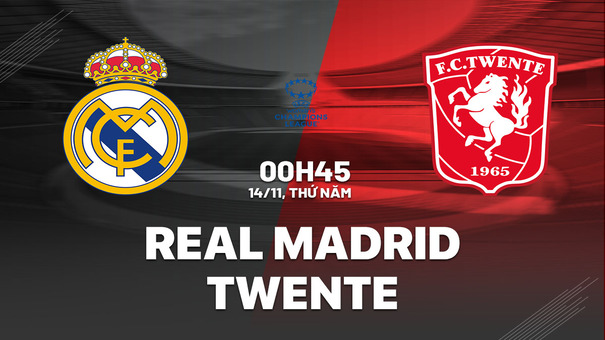 Nhận định nữ Real Madrid vs nữ Twente 0h45 ngày 14/11 (Champions League 2024/25). Hãy đến FB88 cá cược bóng đá .